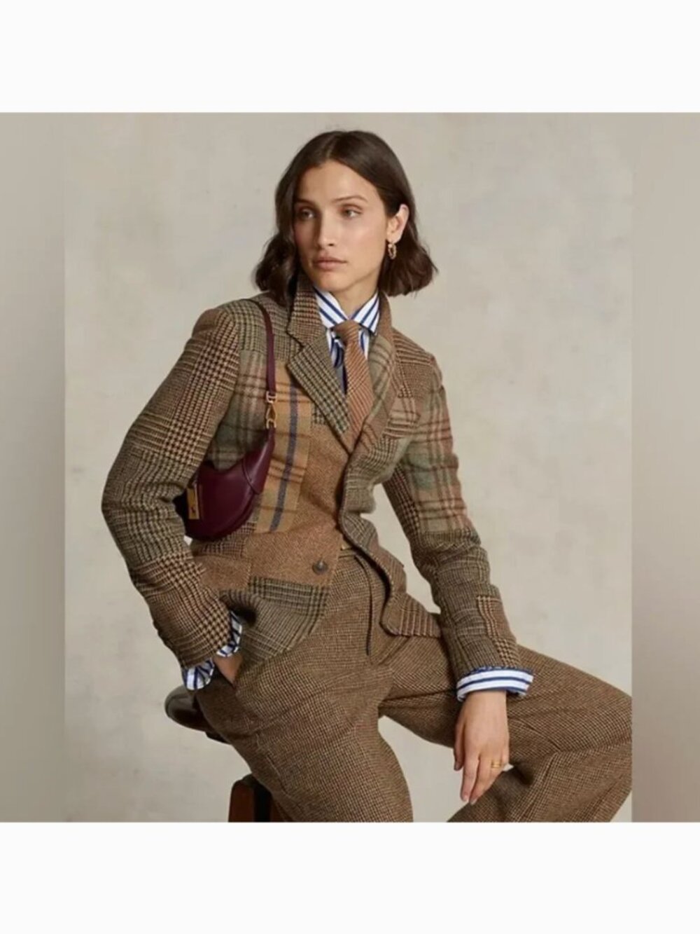 Polo Ralph Lauren Italian Wool Blend Patchwork Plaid Blazer 4 - Picture 7 of 9
